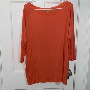 Peach/pink Piko 3/4 sleeve top